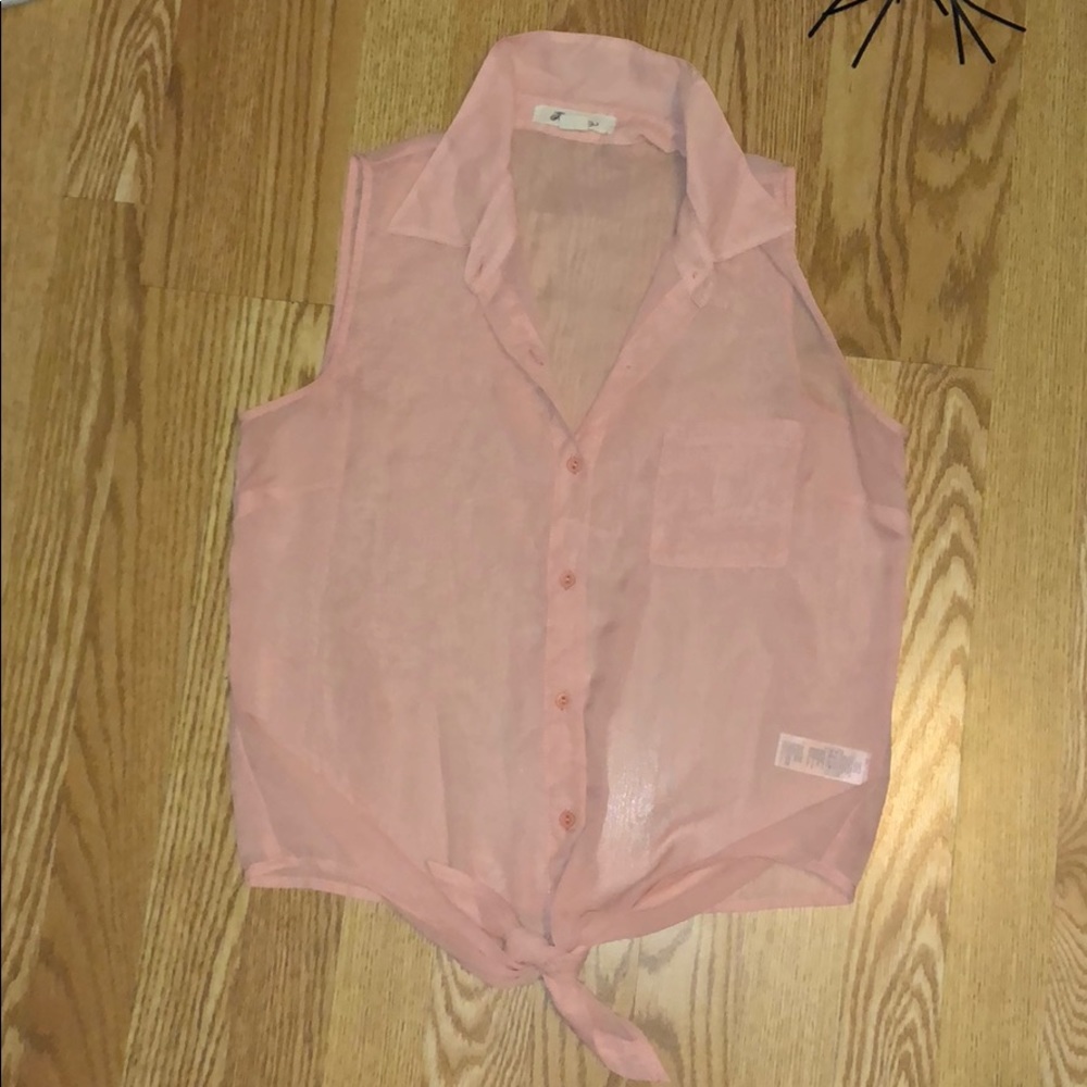 Forever 21 sheer tie front tank